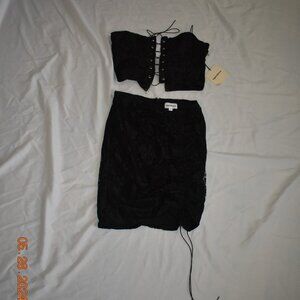 Superdown Skirt Set, Size Small, Black